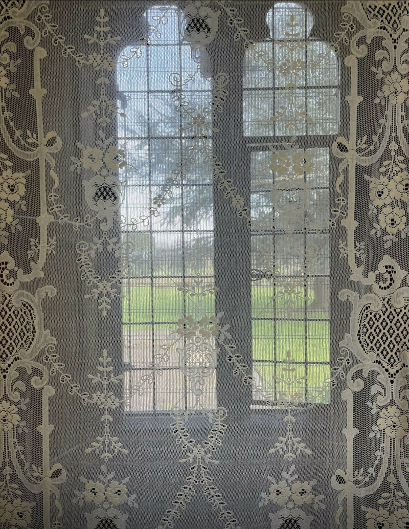 Olivia c1870 period design cotton lace panel readymade 58"/84”