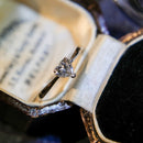 18ct White Gold Fancy Cut Heart Shape Diamond (0.42ct) Solitaire Ring Size Q