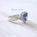 18ct White Gold Tanzanite & Diamond Ring