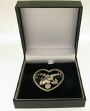 Vintage Georg Jensen Sterling Silver Heart Dolphin Brooch Design No 312