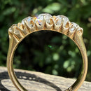 Antique Edwardian Old Mine Cut Diamond 18ct Gold Five Stone Engagement Ring (1.40cts)