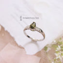 18ct White Gold Green Tourmaline & Diamond Ring