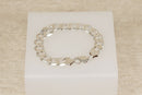 Silver Hefty Flat Curb Link Bracelet