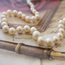 Single Row Cultured Pearls on 9ct White Gold Diamond Clasp