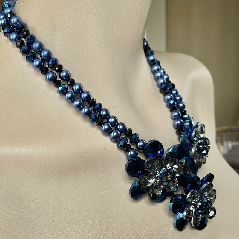 Butler and Wilson Necklace Dark Blue Signed Statement Piece