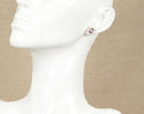9ct Gold Almandine Garnet and CZ Ear Studs