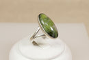 Vintage Silver & Green Agate Ring
