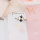 Platinum Sapphire & Diamond Art Deco Style Four-Stone Ring