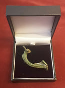 A Roman Headstud Type ,ladies Bronze Cloak Brooch, With Chain Loop.