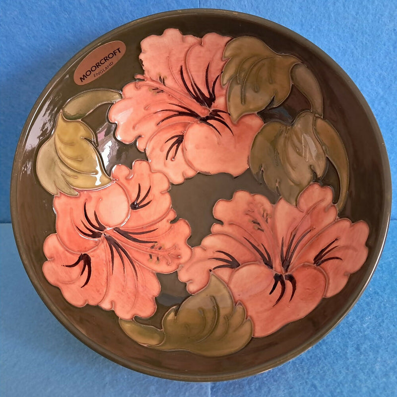 A Moorcroft Bowl in Hibiscus Design by Walter Moorcroft