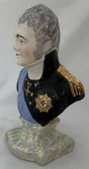 Emperor Alexander I of Russia, Early 19th Century Staffordshire Pottery Bust in the Manner of Wood and Caldwell.