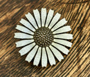 Modern Mid Century Anton Michelsen Silver Gilt Enamel Daisy Brooch