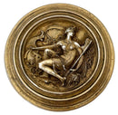 19th Century Continental, Mythological Scene, Gilt Metal Circular Box.