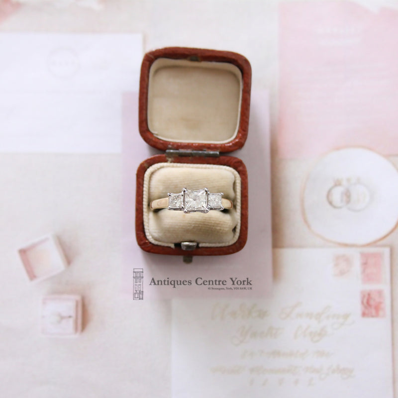 18ct Princess Cut Diamond 1.50cts Three Stone Ring