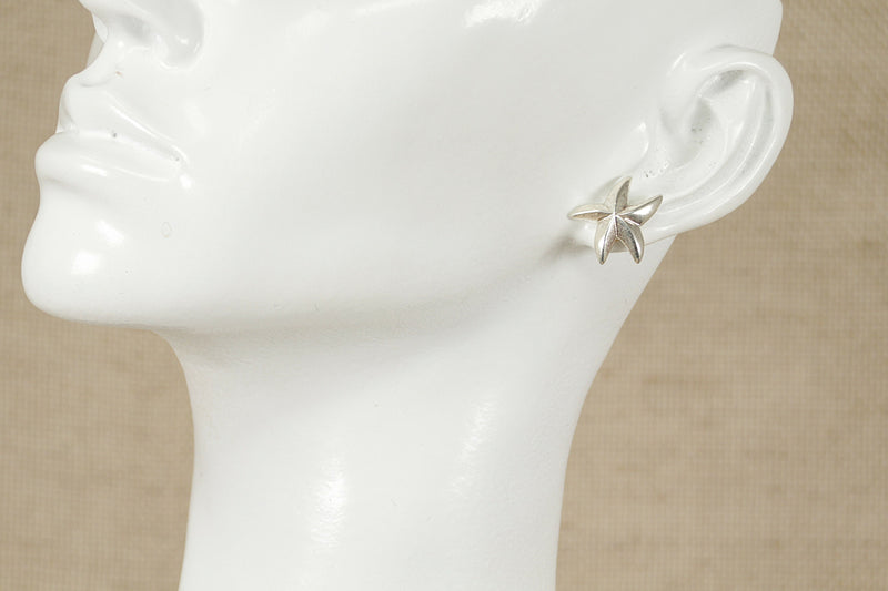 Silver Starfish design Ear Stud Earrings