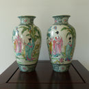 A pair of Japanese pottery vases.