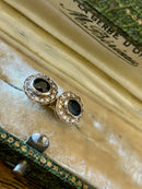 Hallmarked 18ct Gold Burmese Sapphire & Diamond Halo Earrings