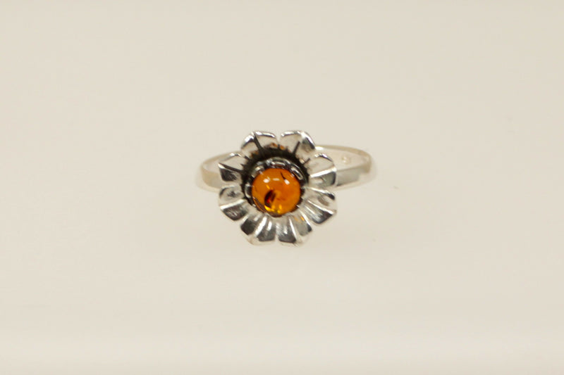 Silver & Amber Ring