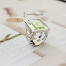 Daniel Swarovski Paris Collection Sterling Silver & Green Synthetic Spinel Statement Ring