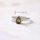 18ct White Gold Green Tourmaline & Diamond Ring