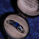 Vintage Platinum Pt900 Sapphire Diamond Tension Set Ring Size K