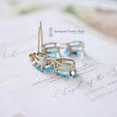 9ct Gold Blue Topaz Earrings