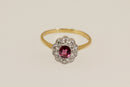 18ct Gold & Platinum Ruby & Diamond Cluster Ring