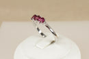 Silver & Pink Tourmaline Trilogy Ring