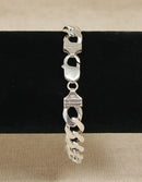 Silver Hefty Flat Curb Link Bracelet