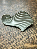 Modern Mid Century Scandinavian Nils M Elvik Sterling Silver Snowdrop White Enamel Swirl Brooch