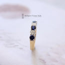 18ct Sapphire & Diamond Half Eternity Ring