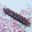 Vintage Lavender Blue & Fuchsia Pink Rhinestone Bar Brooch