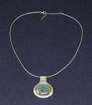 Beautiful Sterling Silver & Labradorite Pendant with Snake Collarette