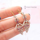 Vintage Art Deco Style 18ct White Gold Ruby & Diamond Drop Earrings
