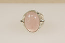 Silver & Pink Quartz Statement Ring