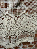 Arts & Crafts lace sample biscuit coloured Antique c1930 panel new old stock 75”/36” 6737