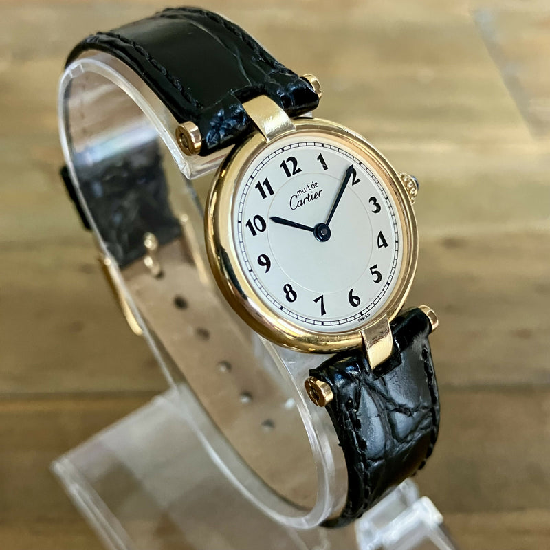 Cartier Must de Cartier Vermeil Ladies Quartz – Sterling Silver 925, G20M Gold Plated