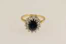 18ct Gold Sapphire & Diamond ‘Diana’ Ring, Certified