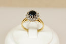 18ct Gold Sapphire & Diamond Cluster Ring