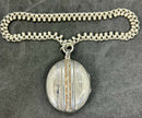 Antique Victorian Circa 1860 Sterling Silver Book chain Necklace & Locket