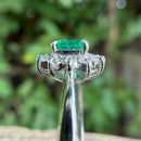 Vintage Emerald (0.34ct) Diamond (0.10ct) Cluster Ring