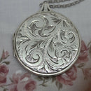 Large Vintage Silver Locket on 18" Silver Chain