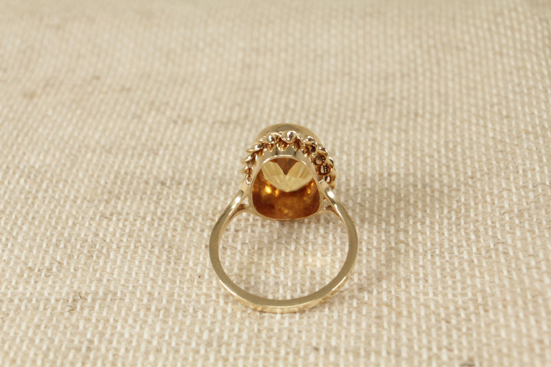 9ct Gold Honey Citrine Solitaire Ring