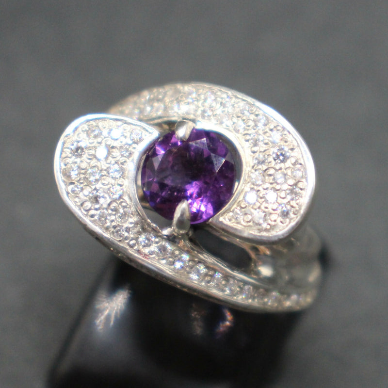 Jake-Amethyst-and-cz-silver-ring-pa-173b