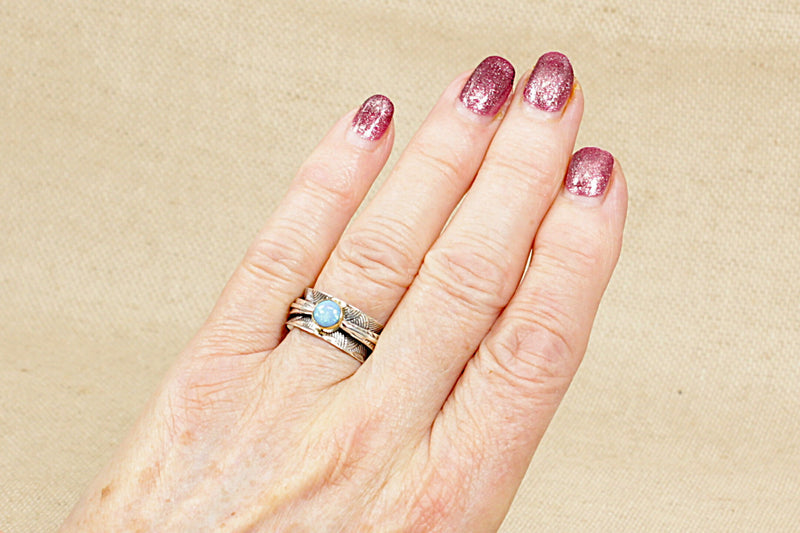 Silver & Opal Spinner Ring