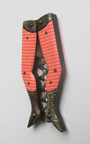 Antique Edwardian c.1900's Ladies Legs Pocket Corkscrew/Pink Stripes