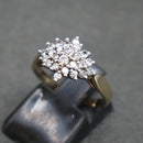 9ct gold diamond cluster ring