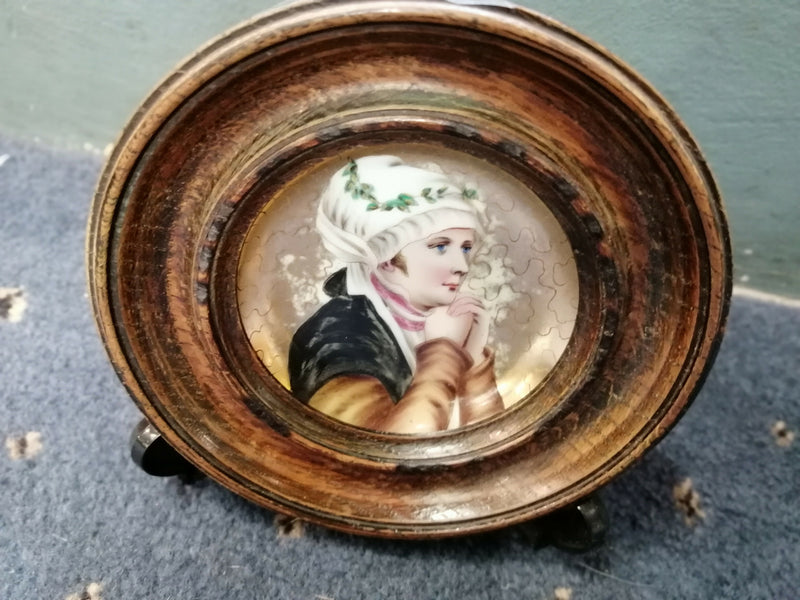 Victorian Framed Porcelain Minature Circa 1850