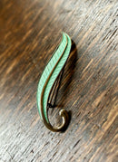 Modern Mid Century Norwegian Sterling Silver Albert Scharning Turquoise Enamel Leaf Brooch