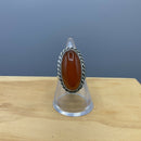 Silver and cornelian ring